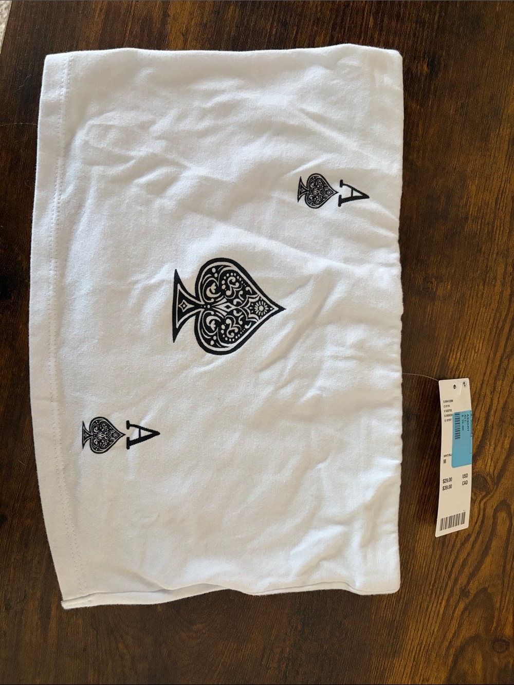 White Ace Print Tube top- Urban outfitters
